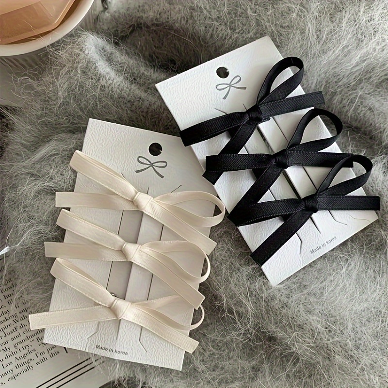 

2pcs Elegant Fabric Bow Hair Clips Set, Sweet Solid Color Clips For Daily & , Braided Hair Accessories