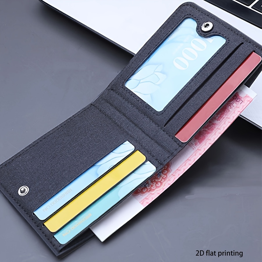 Nuevo Cartera Corta para Hombres con Patrón de Dinosaurio y Múltiples Ranuras para Tarjetas, Impresión Plana en 2D