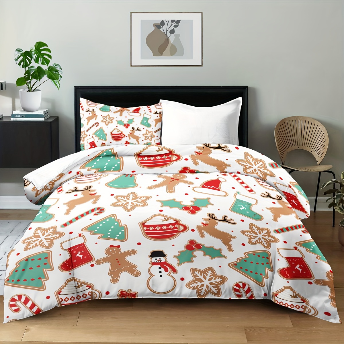 TEMU 2/ 3pcs Christmas Duvet Cover Set, Soft And Comfortable, Snowman Duvet Cover Set Bedding Set, Christmas Gift, Duvet Cover Sets King, Merry