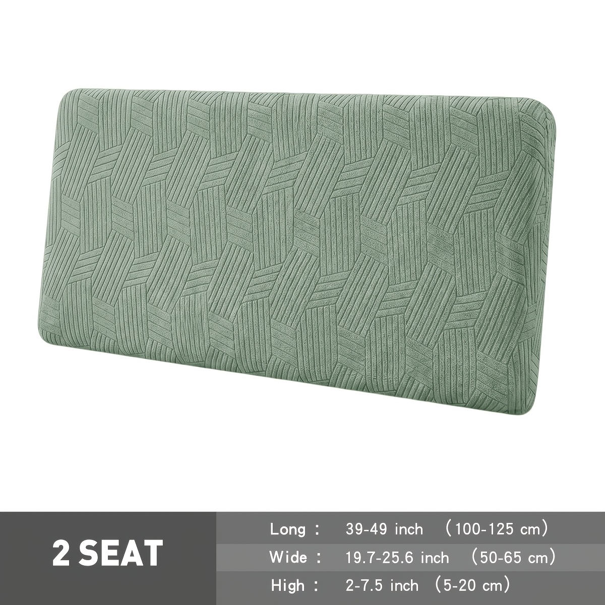 TEMU 1pc 3d Geometric Jacquard Velvet Single Seat Sofa Cover, Elastic Fitted Sofa Cushion Protector