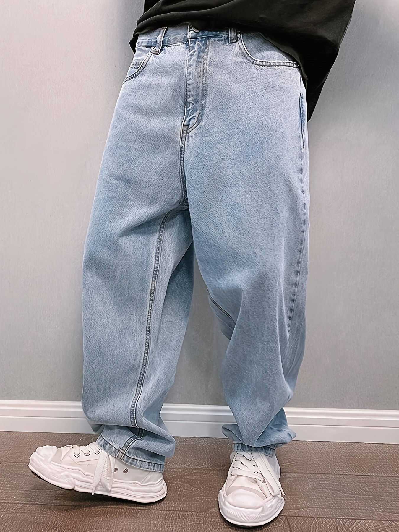   yuan - lässige herren jeans mit lockerem schnitt