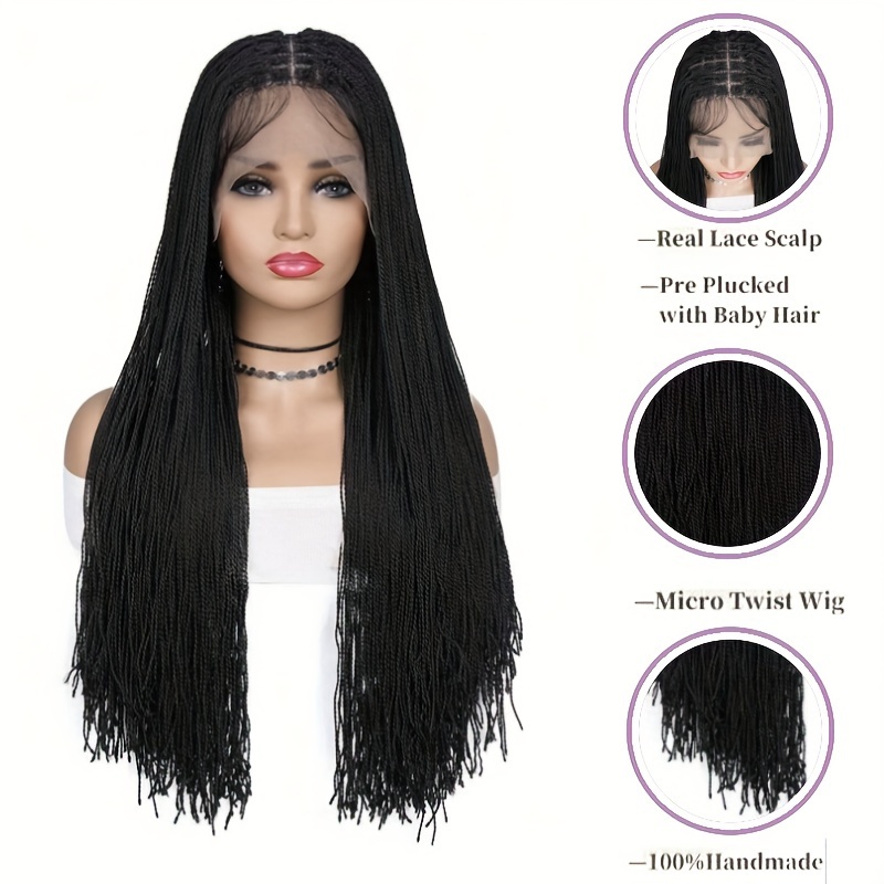 Long Micro Braid Braided Wig, Lace Front Wig, Full Lace Wig, Frontal Wig, Braid  Wig, Braided Lace Wigs, Micro Braids Full Lace Wig 