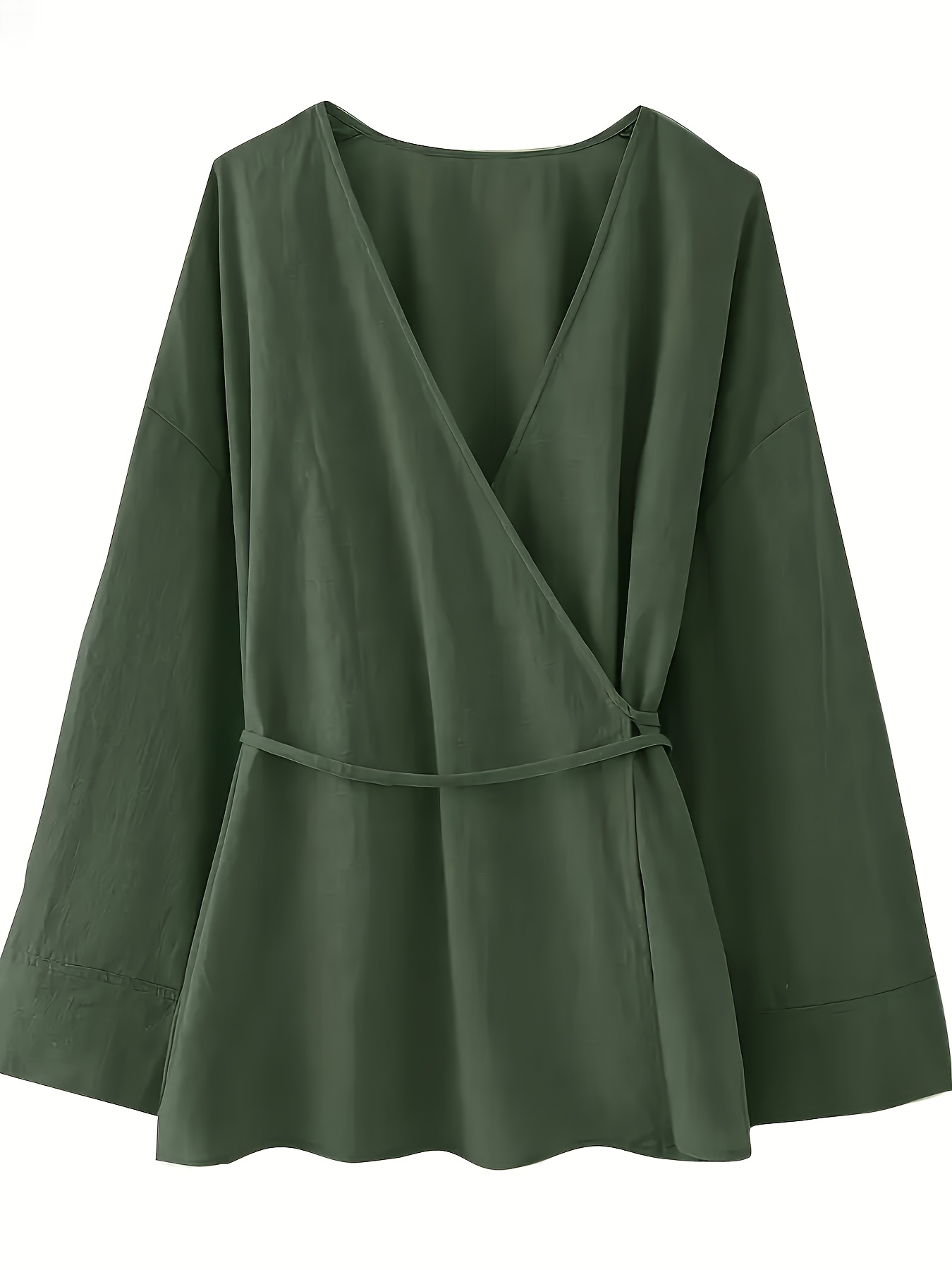 stilvolle und elegante kimono-stil-langarmjacke mit gürtel für damen 0