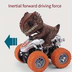 1pc cool dinosaur toy car 360 rotatable off road stunt vehicle durable plastic dinosaur design friction powered for no battery needed