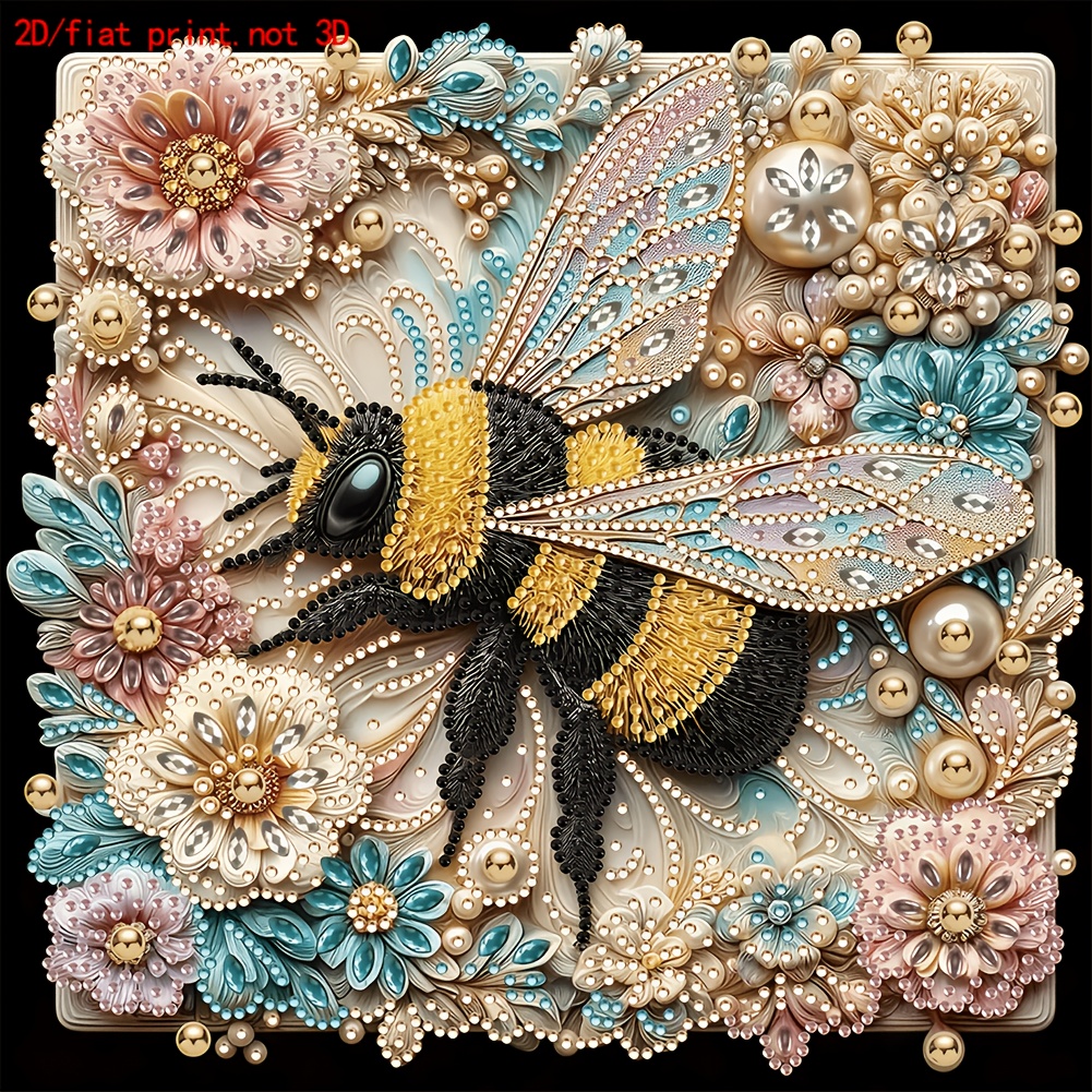 5d diamond painting bee and flower art craft kit for adults and   wall decor diamond painting gift hobby activity creative   sparkling crystal beads easy to   relaxing mindful crafting   finished piece for