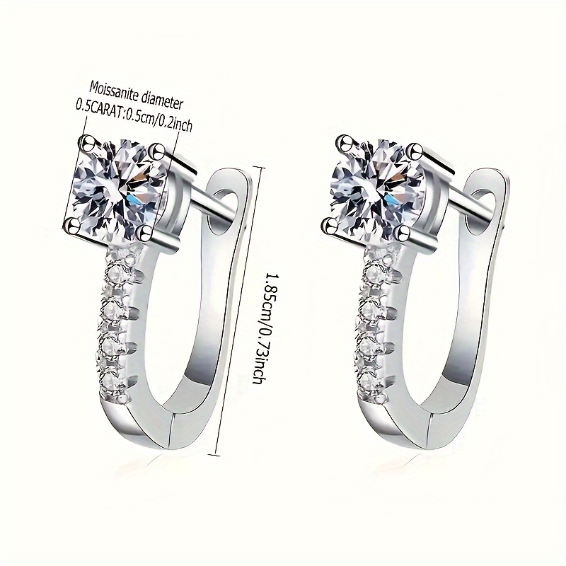 1 pair of exquisitely   925 sterling silvery 0 5 2 carat moissart 4 small diamond earrings wife anniversary gift birthday jewelry from a woman to a girlfriend valentines day mothers day gift gift box Product details 0
