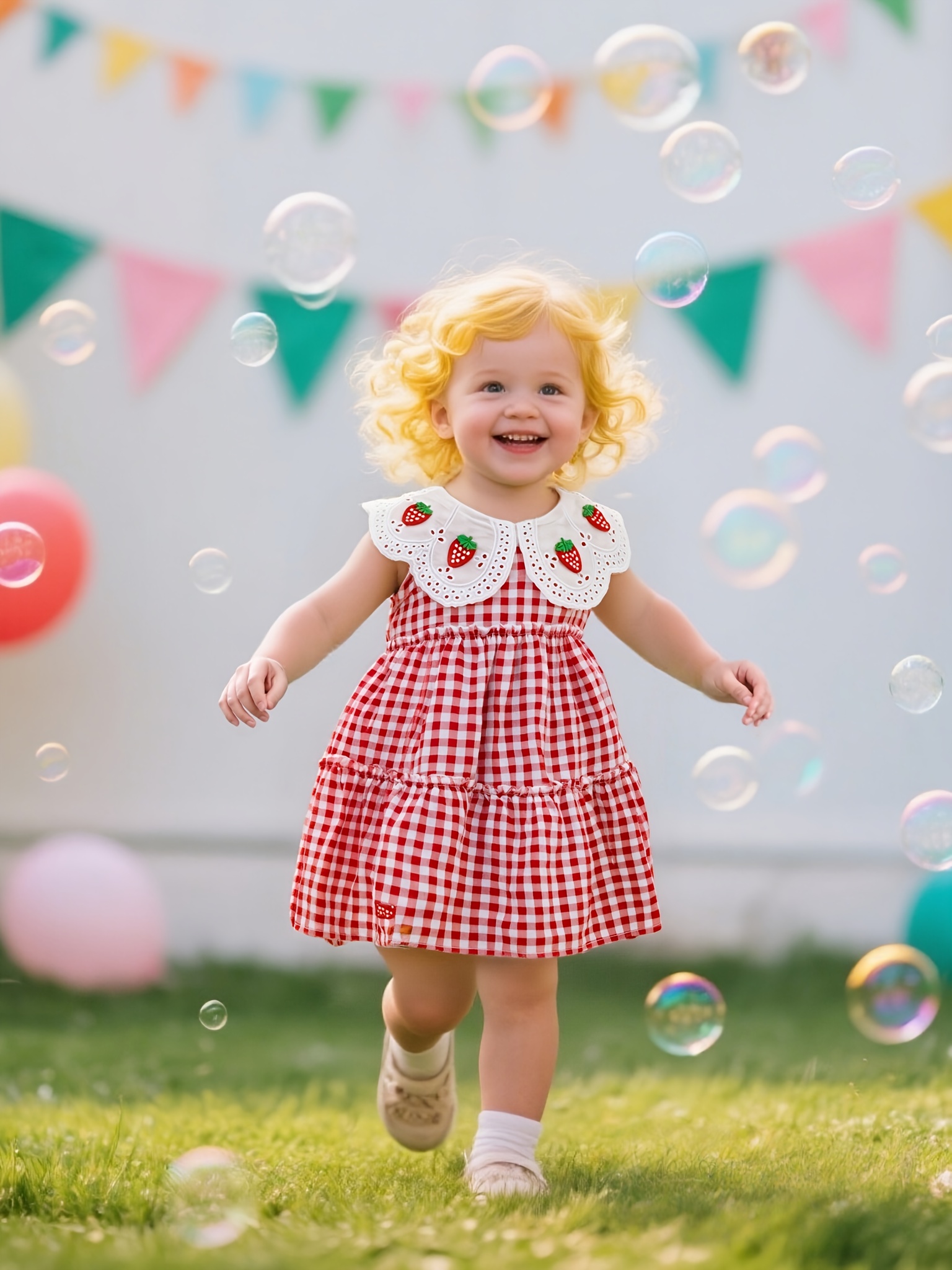 Baby Girl Strawberry Layered Summer Dress – Mint Bow Dress Set