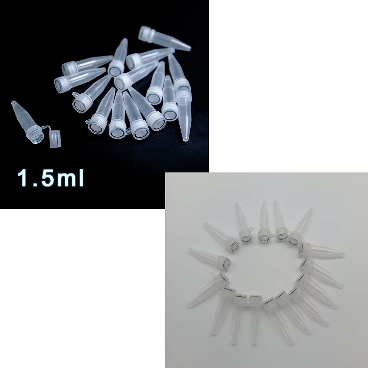 Image of 16pcs 1.5ml Lab Pp Plastic Test Tube Centrifuge Tube Vial Screw Cap Skirted For Laboratory Experiment Supplies