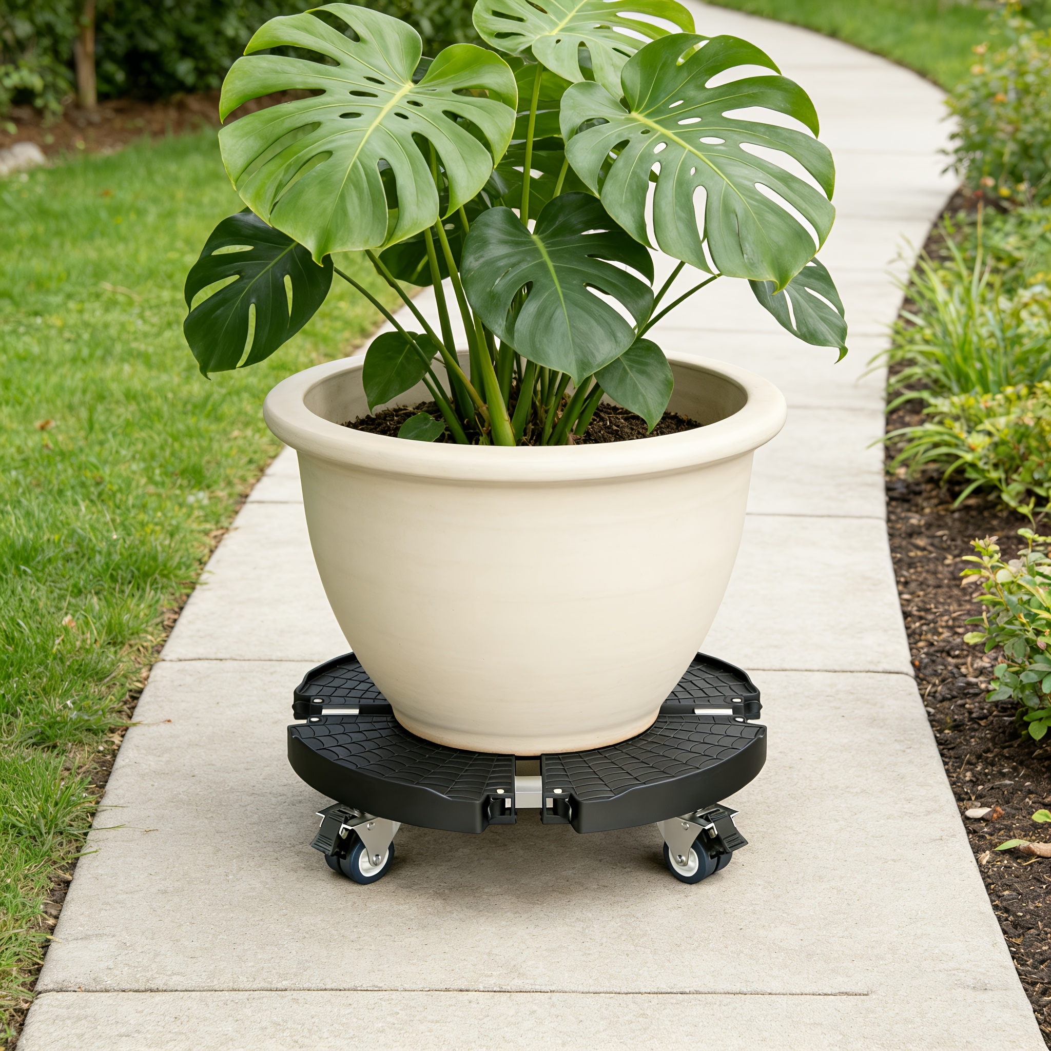 1/2 Pack Adjustable Heavy-Duty Plant Stand with Wheels - 15-22 Inch Plant  Bracket with Lockable Swivel Casters, 440 Lbs Load Capacity *  Stand/Cart/Roller, Suitable for Large Indoor and Outdoor ...