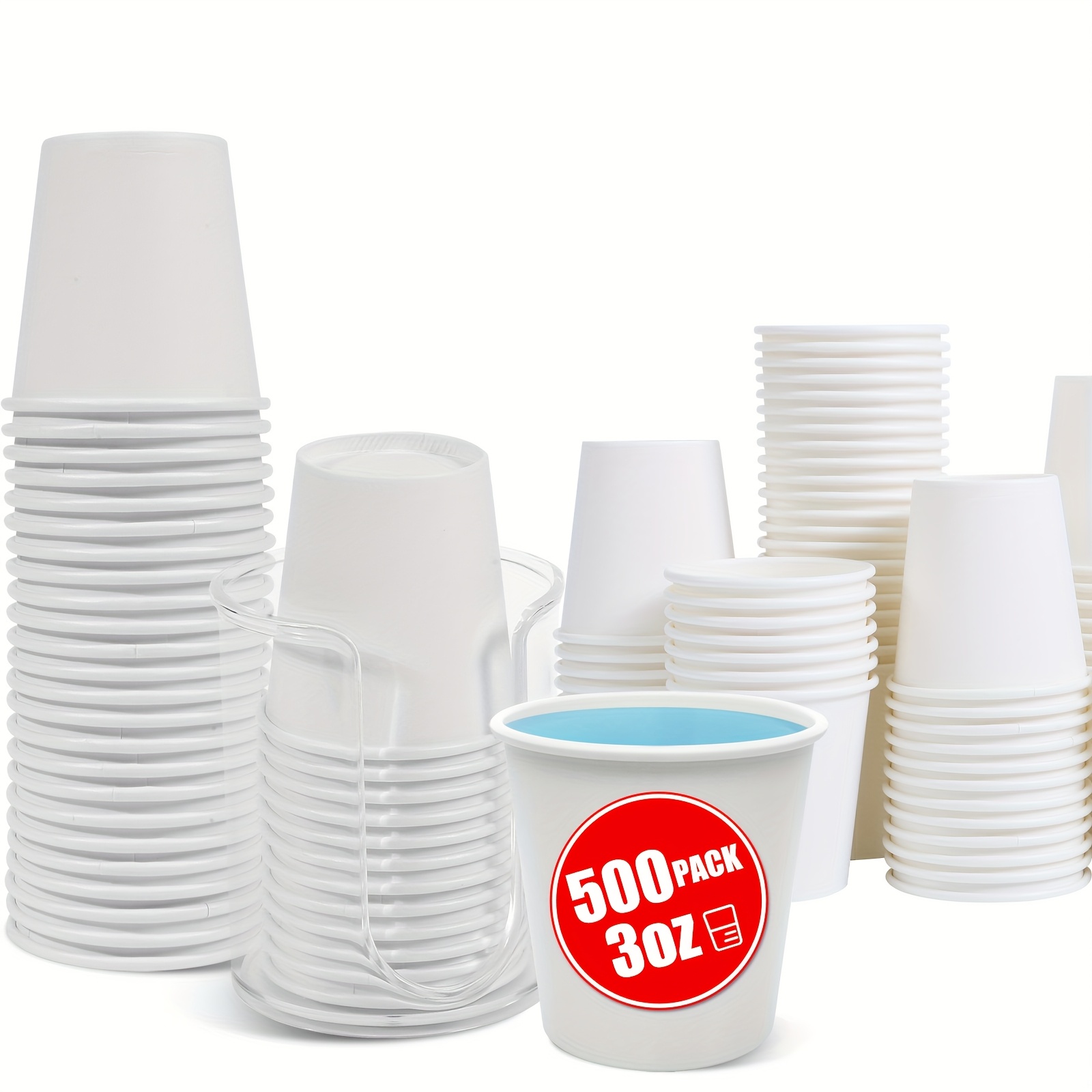 TEMU [500 Pack] 3 Oz Bathroom Paper Cups, Disposable Paper Cups, Mouthwash Cups, Paper Coffee Cups, Ideal For Bathroom, Small Coffee Cups, Mini Cups