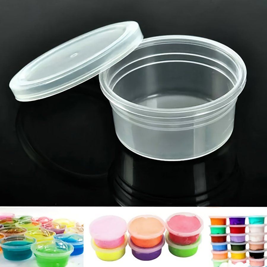 

20-piece Clear Plastic Clay Storage Containers With Lids - Round Diy Craft Organizer Boxes