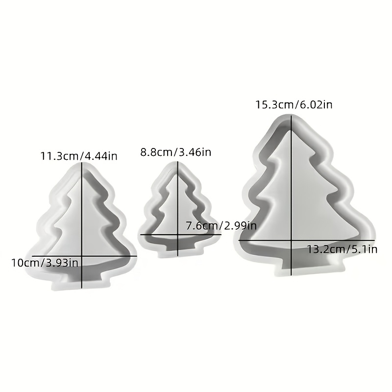 TEMU 3pcs Set Of Molds For Openwork Christmas Tree Ornaments, Ideal For Tabletop Decor, Winter Mantelpiece Accents, And Handcrafted Decorations
