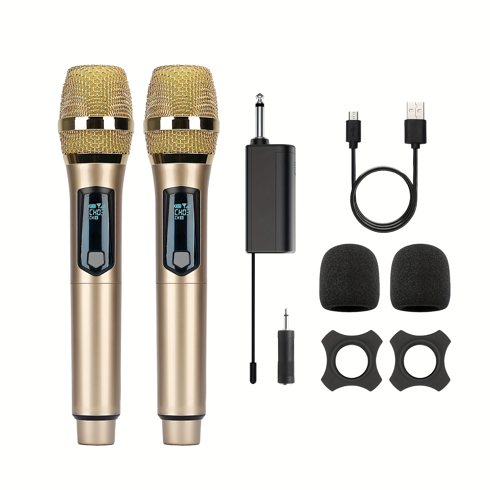 W 4 Wireless Rechargeable Microphone Home One Two Ktv Temu