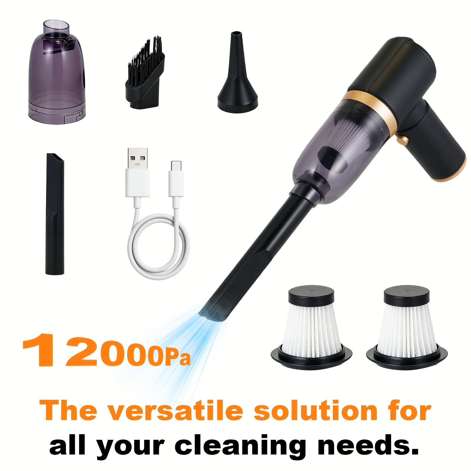 TEMU New Upgraded Model, Portable Cordless Handheld Vacuum Cleaner, Suction Wireless Vacuum Cleaner, High Suction Usb Fast Charging With Crevice