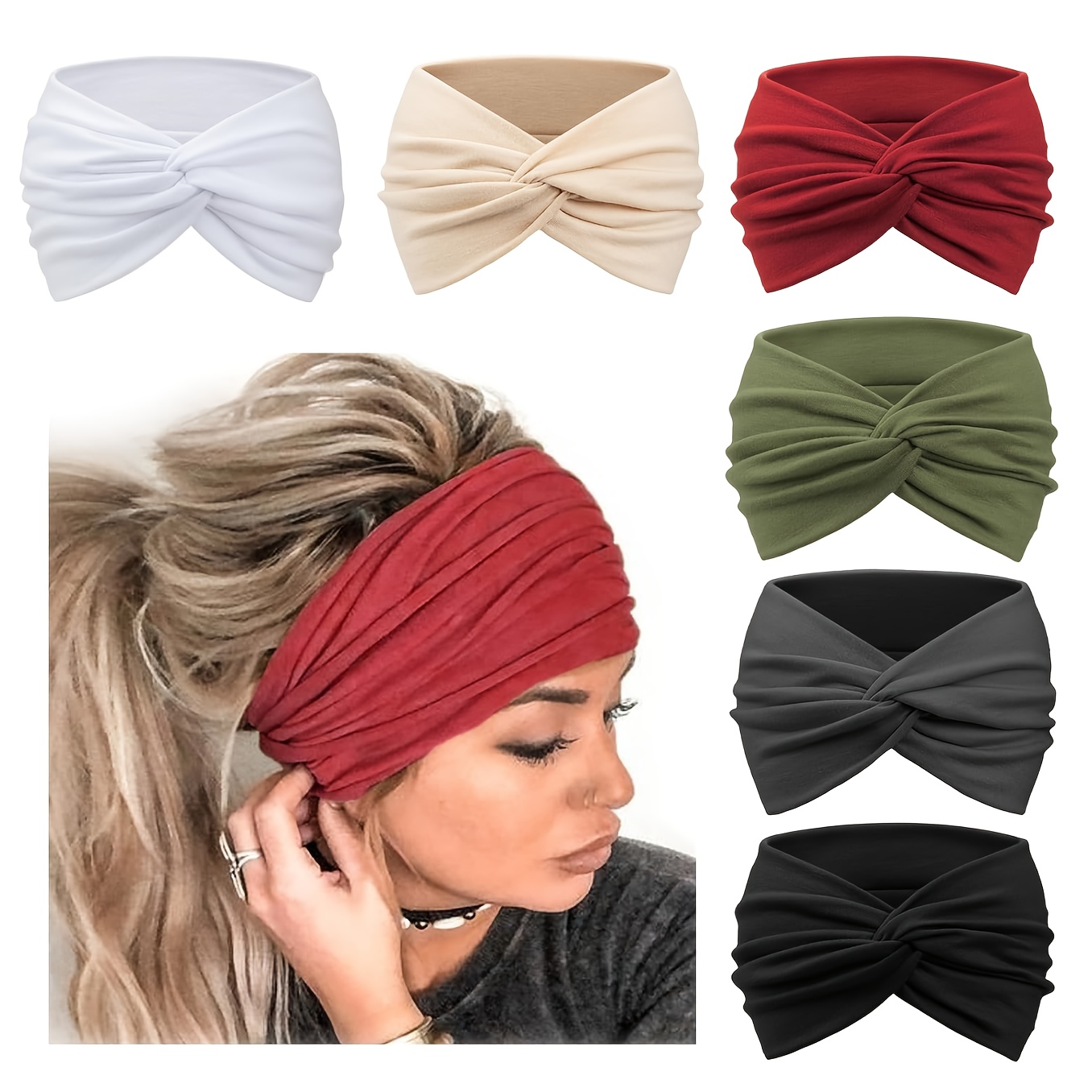 6pcs Women's Bohemian Headbands & Headscarves Set