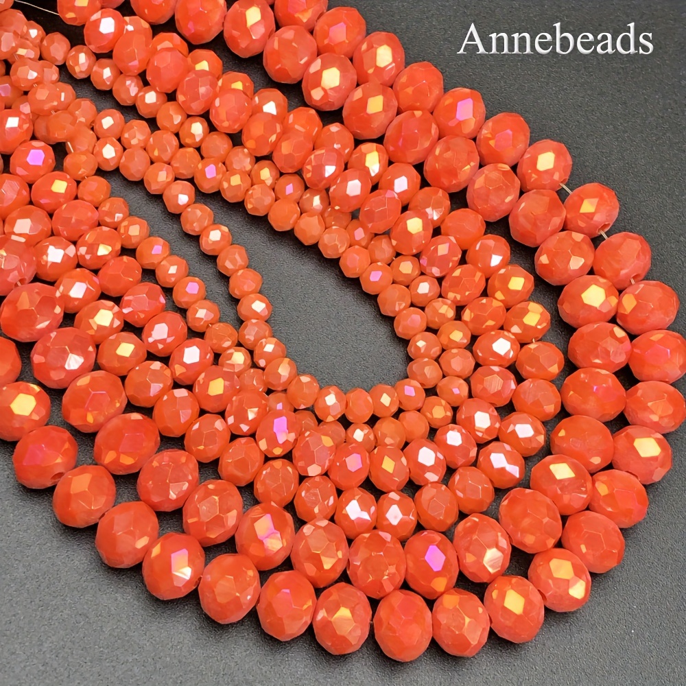 

Annebeads Cutout Ab Orange Red Artificial Crystal Beads For Diy Bracelets, Earrings, Jewelry Making 4/6/8mm