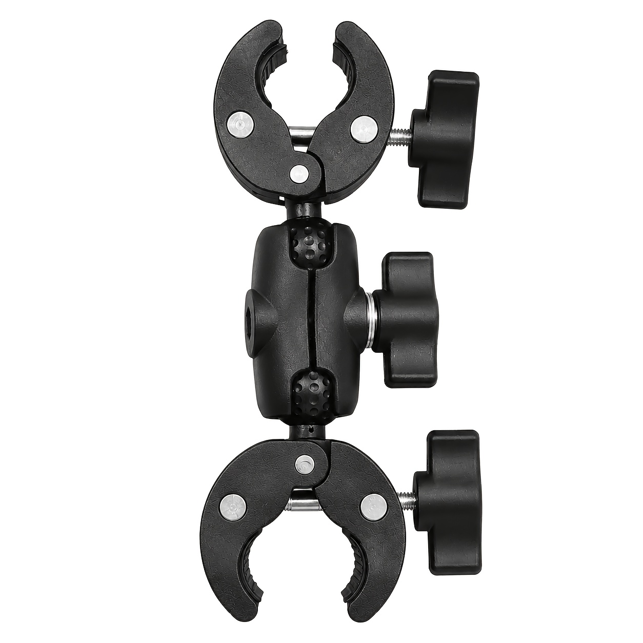 TEMU Ourlife Dual Clamp Mount, Heavy Duty Umbrella Clamp Bracket, Chair Mount Clamp For Photography & Video Studio, Compatible With Light Stands,