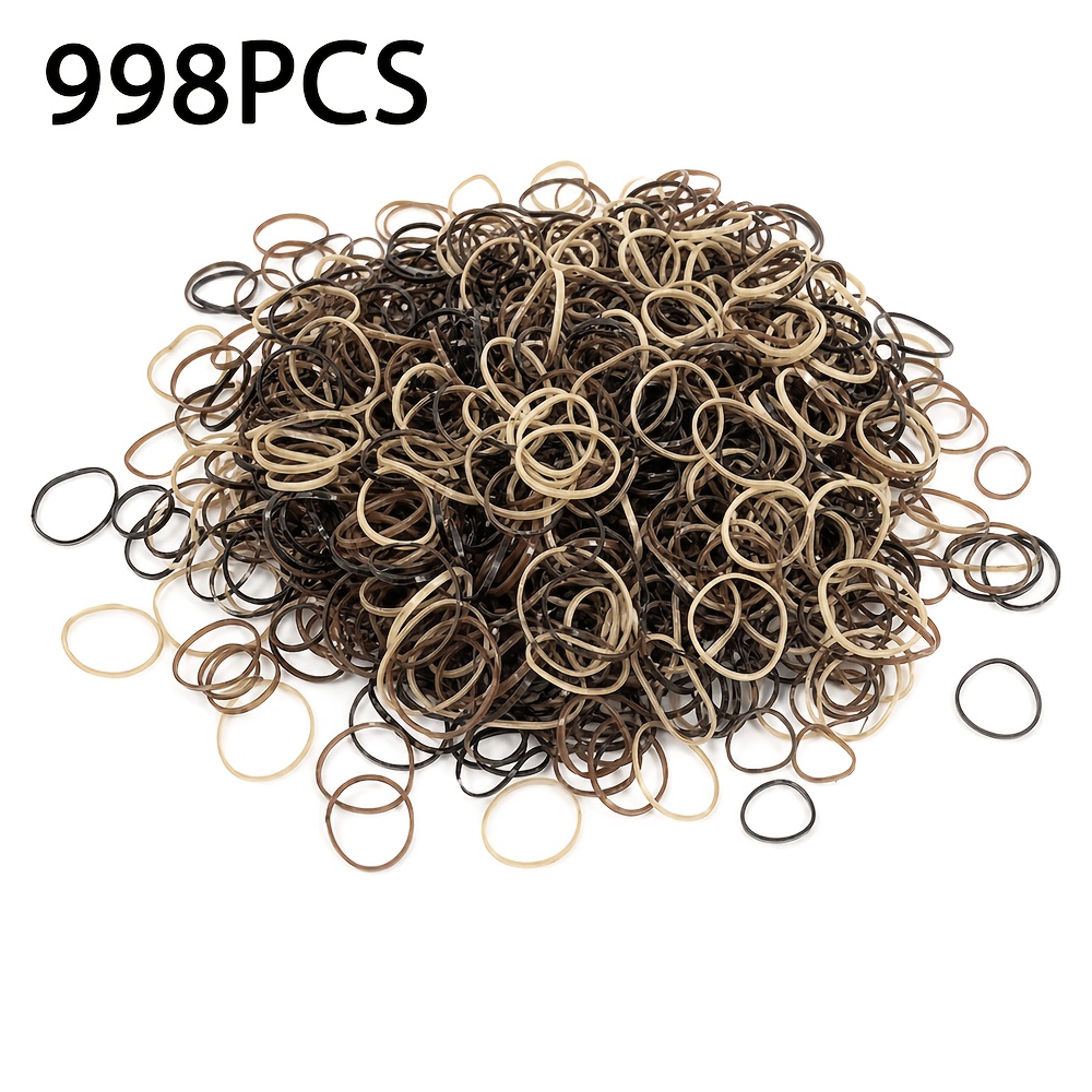 TEMU 998pcs Of Minimalist Mixed-color Disposable Small Rubber Band Hair Ties, Hair Accessories.
