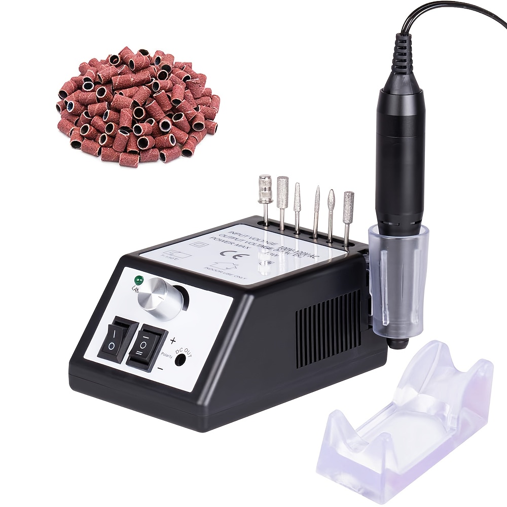 Image of 20000rpm Portable Electric Nail Drill Machine, With 6 Nail Drill Bits And Sanding Band, Gel Nails, Manicure Pedicure Polishing Shape, Acrylic Nail Tools For Home And Salon Use