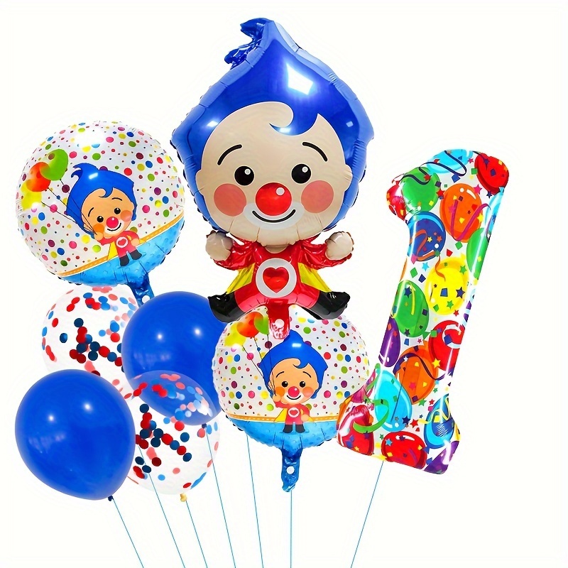 

Clown Circus Themed Foil Balloon Set With Number Balloons For Birthday Party Decorations