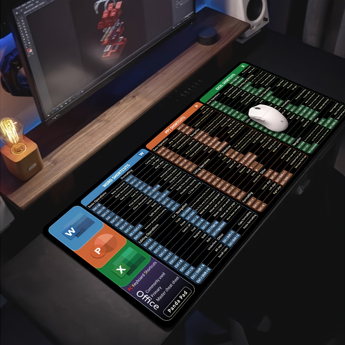 Extended Gaming Mouse Pad with Windows Shortcuts