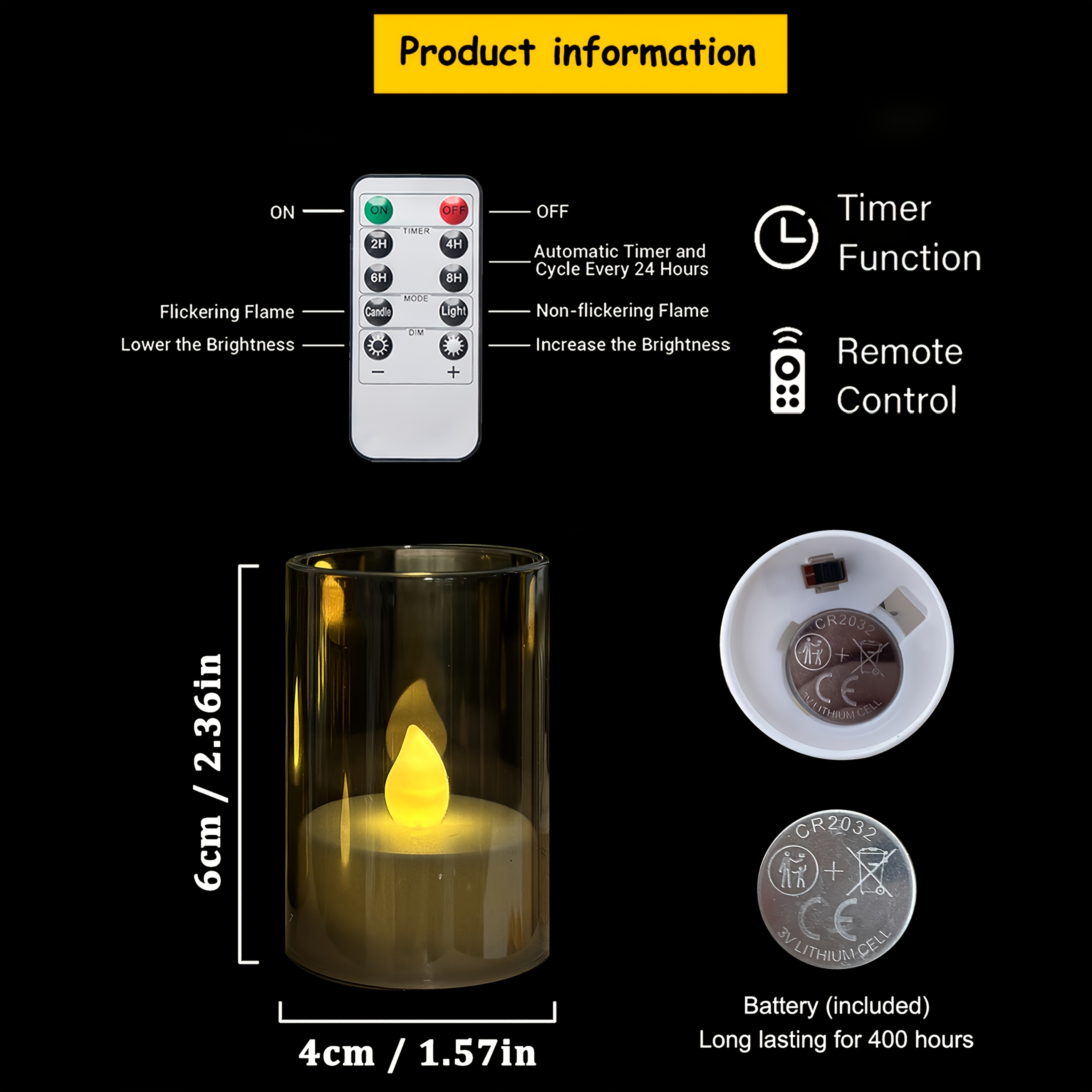 12-Pack Flameless LED Tea Light Candles with Remote Control