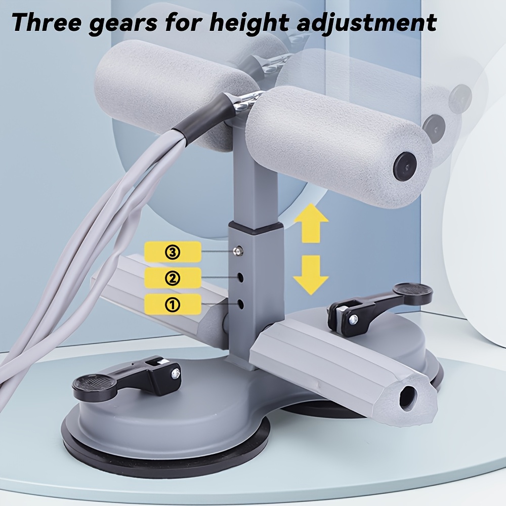 带有 2 个强力吸盘和可调式脚架的便携式仰卧起坐杆 - 用于腹肌、核心、手臂、腿部训练的张力绳健身器材 - 女性/男性的家庭健身房健身装备，防滑设计，小巧运动工具 商品详情 8