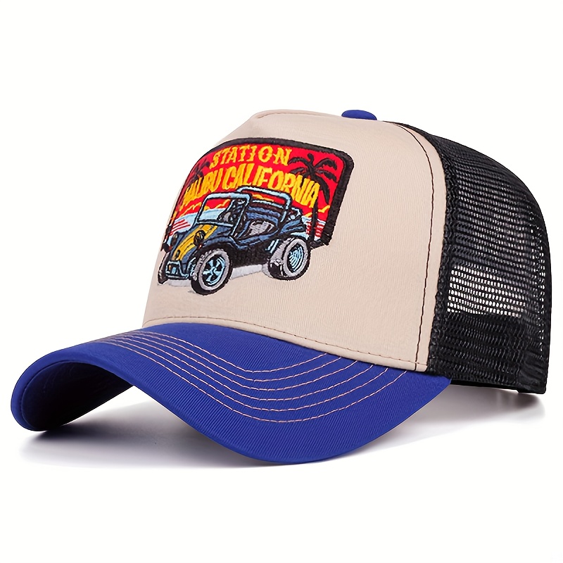 TEMU Gorra de malla bordada vintage para hombre, ideal para , con estilo de hip-hop para mujer