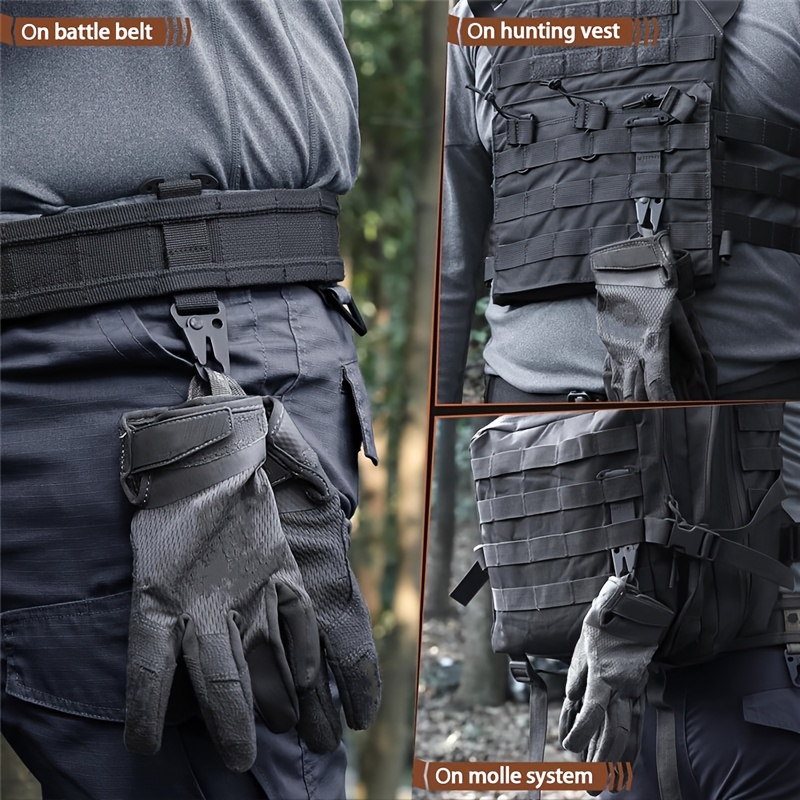 2er-pack, molle rucksacktaschen schnallen schlüsselhalter taktische gürtel platten träger aufhängungsklemme zum aufhängen von schlüsseln oder handschuhen, universelle molle zusatzklemme |     hook, inklusive z-schnalle