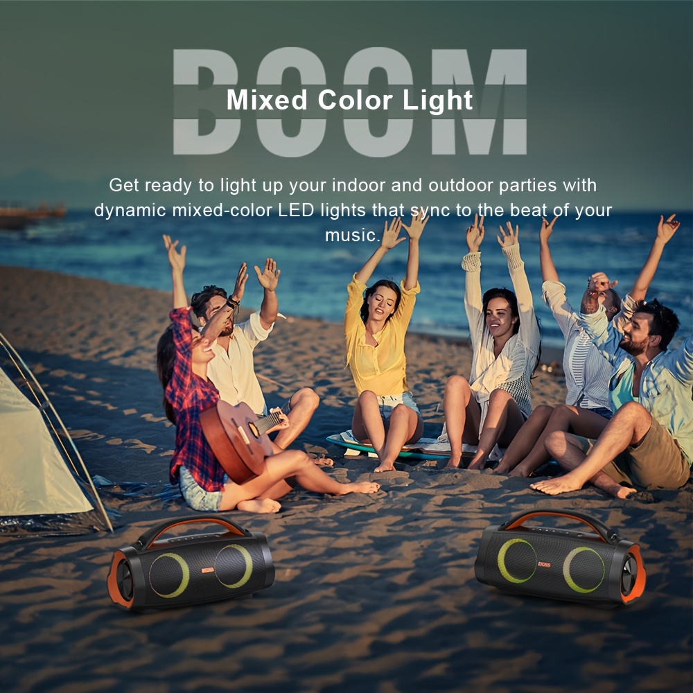 DOSS Portable Extreme Boom Pro Bluetooth Speaker with 100W Sound