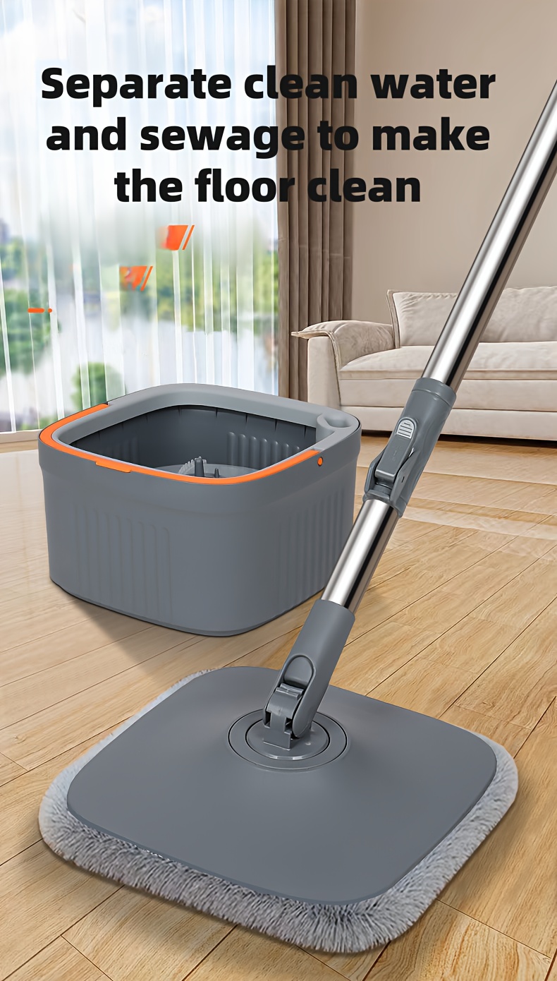 1   mop and bucket set with 360 rotating system automatic filtration for living room bedroom bathroom outdoor toilet plastic material hardwood tile marble floor cleaning tool details 2