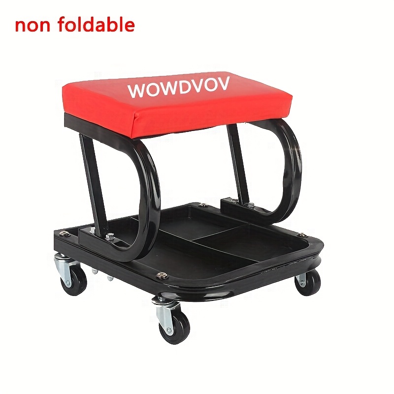 TEMU Wowdvov Rolling Foldable Car Creeper/seat With Wheels (), Foldable And Adjustable Rolling Garage Foldable Seat, 3-in-1/2-in-1 Z-shaped Seat With