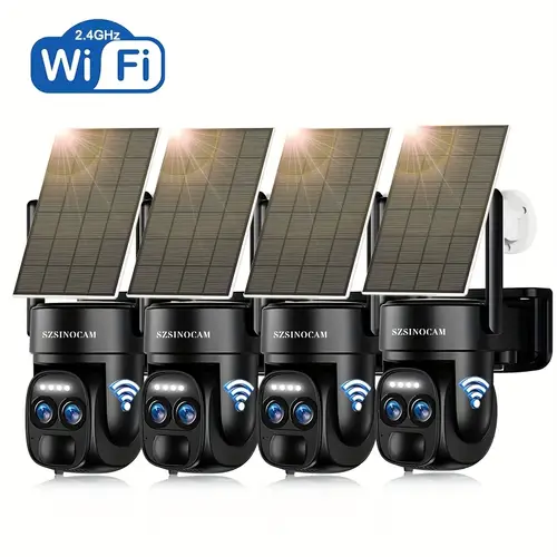 10x degree low power cctv solar panel battery 2k fhd wifi 2 4g 5g dual band wifi camrea with spotlight alarm motion detection color night two way audio
