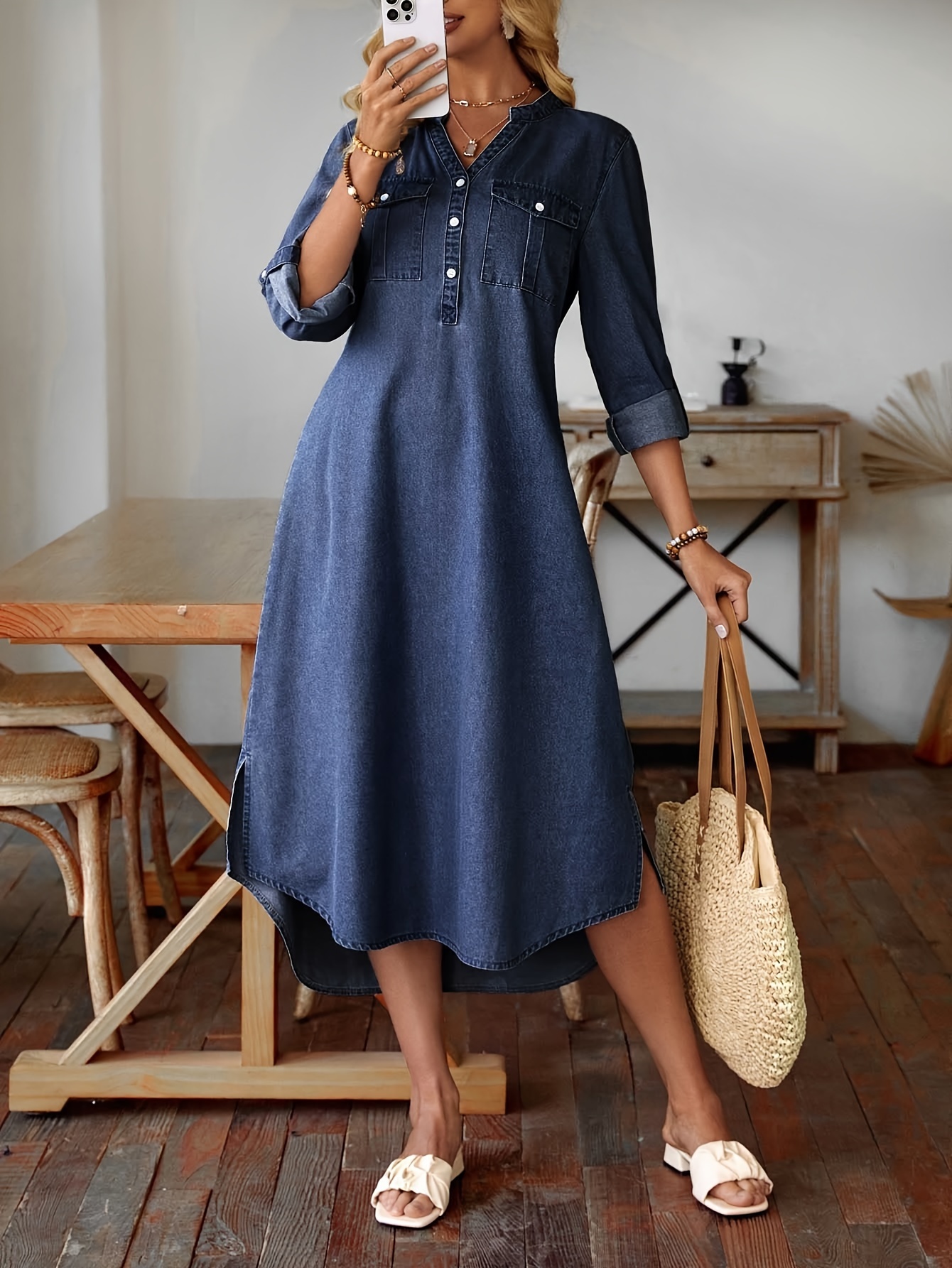 is denim dress formal Ashley Lauren 4659 Corset Denim Spaghetti Strap Cocktail Dress Crystal Beading Formal 10 / Denim