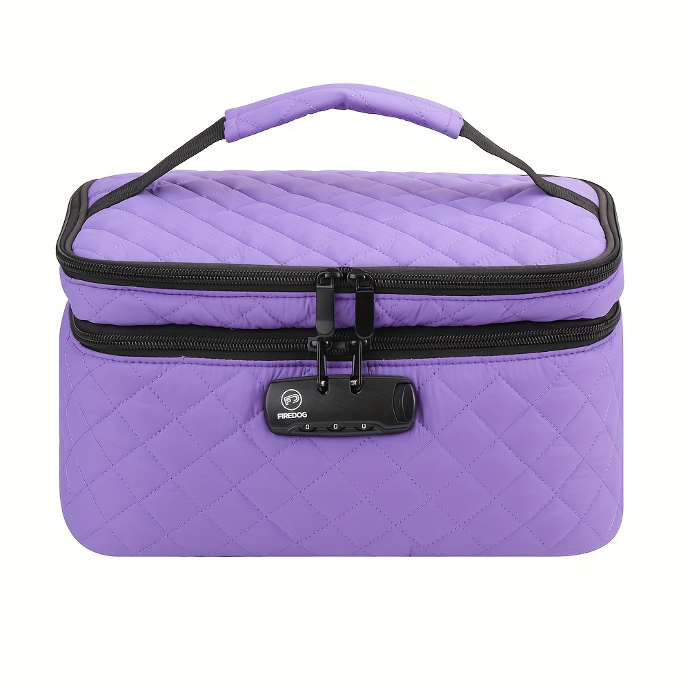 TEMU Sac Organisateur de Bouteilles de Médicaments Matelassé et Léger avec Serrure à Combinaison, Sac Organisateur de Médicaments à Double Couche