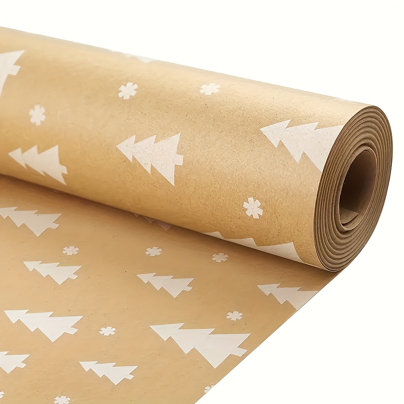 

Christmas Tree Pattern Gift Wrap Paper Roll, , 17" X 118" Craft Paper, For Holiday Presents, And New Year Celebration Packaging, Suitable For 14+