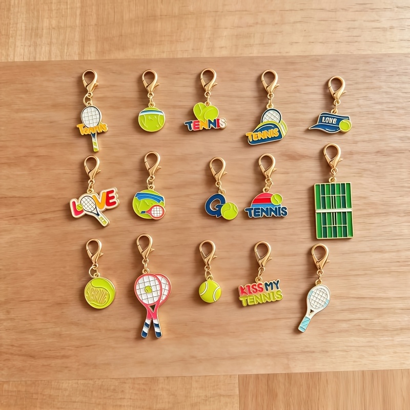 TEMU 15pcs Tennis Sports Keychain. Suitable For Backpacks/coin Purses/phone Case Diy/car Keychains And Other Hanging Accessories. Ideal For