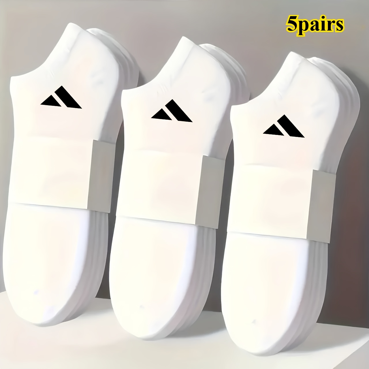 TEMU 5 Pairs Random Color Men's Breathable Socks - Comfortable And Spandex Blend, Solid , Lightweight Knit, Suitable For Casual Wear | Minimalist
