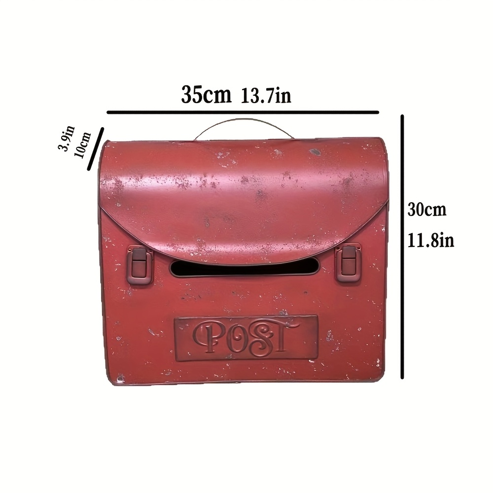 Image of Classic Briefcase-inspired Iron Mailbox For Wall Mounting – A Rustic Letter Box Suitable For Indoor And Outdoor Use In Your For Home And Garden