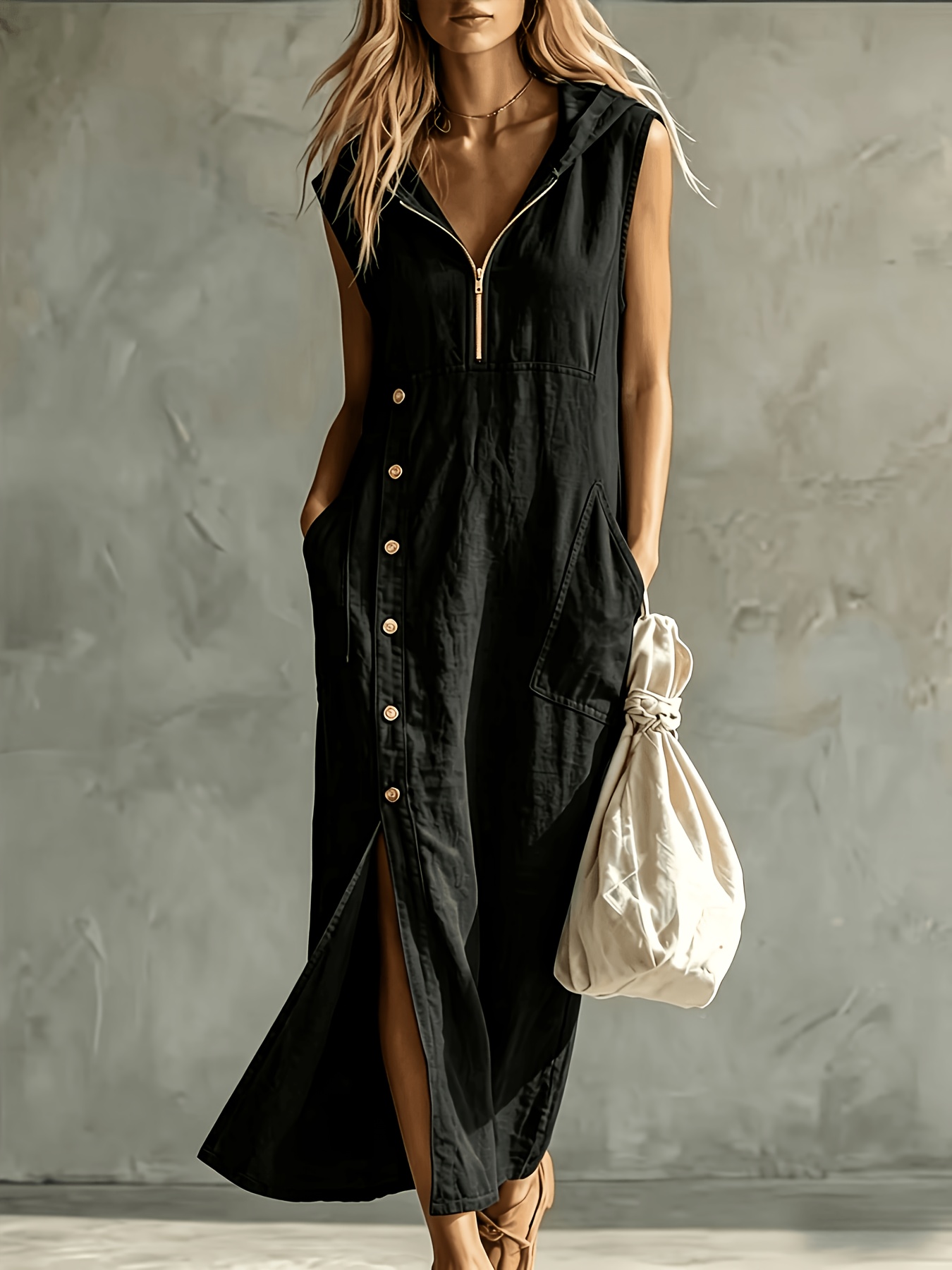 womens summer casual comfortable hooded loose dress elegant  