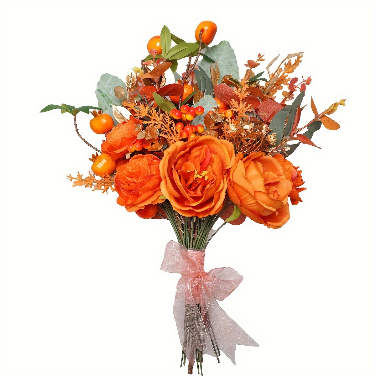 

Orange Flowers Artificial, , 45pcs Artificial Greenery Stems, Fake Greenery Set With 10 Of Artificial Flowers Bulk For Table Centerpieces And Floral Arrangement