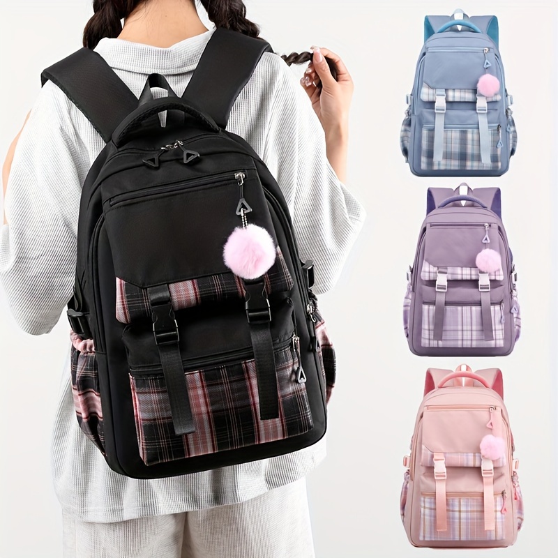 

1pc Multi-functional Large Capacity Student Schoolbag, Simple Fashion Multi-layer Backpack