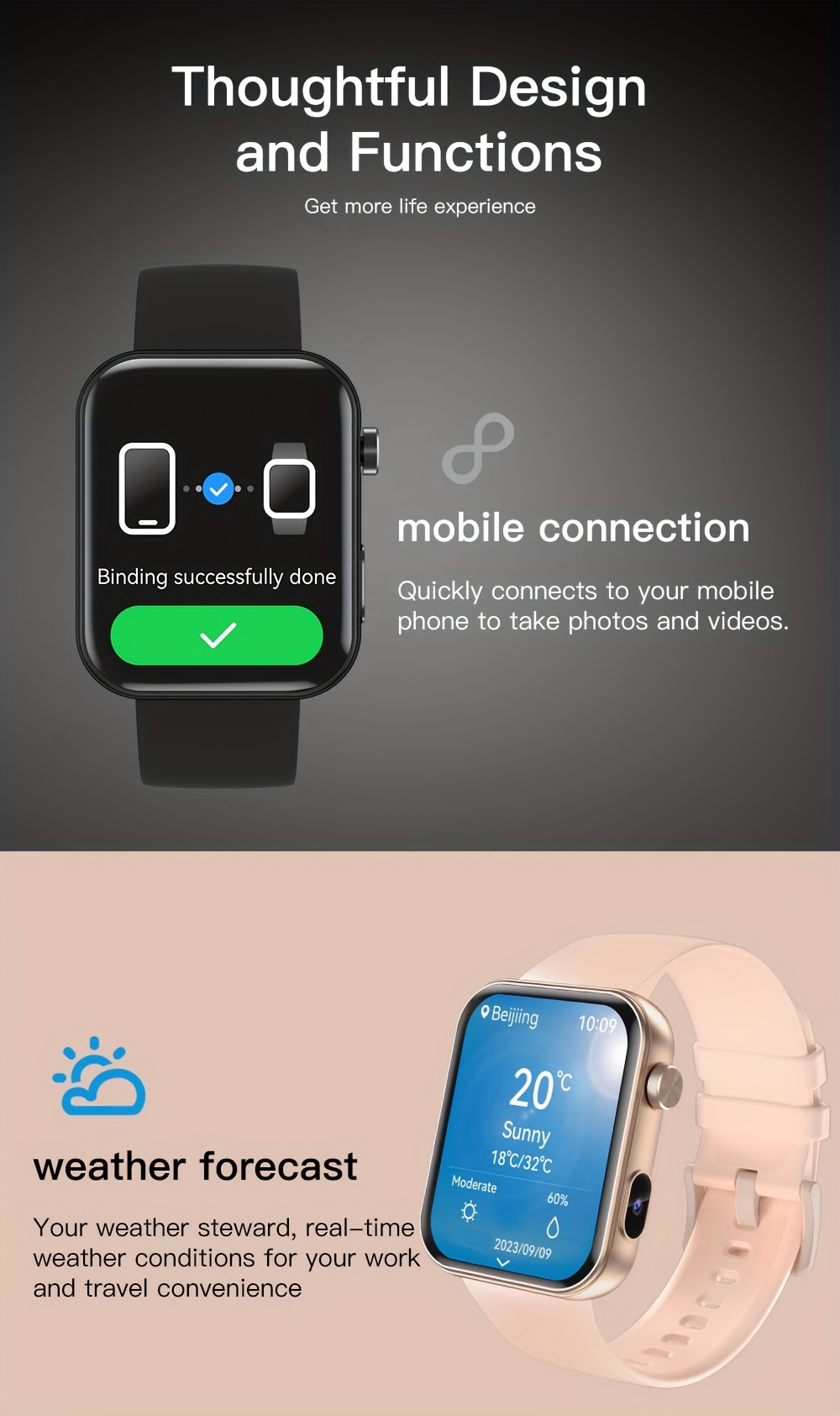 smartwatch for taking photos recording audio and recording videos in 2025   with a built in camera fashionable and sporty smartwatch wireless calling and multifunctional smartwatch Product details 4