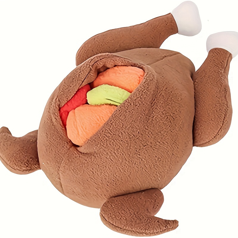 

Interactive Plush Turkey Dog Toy With Squeaky Sniffing And Hide And Seek Rope Toys For Medium Breeds - Durable And Bite Resistant Outdoor And Indoor Chew Toy