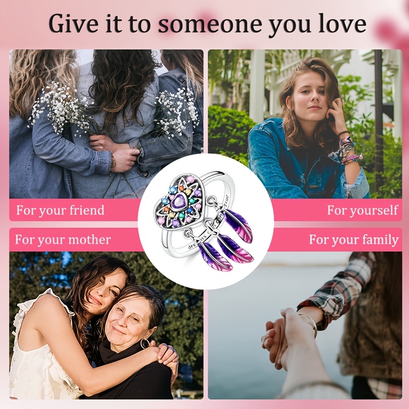 Silver Dream Heart Ring, Elegant Gift for Her