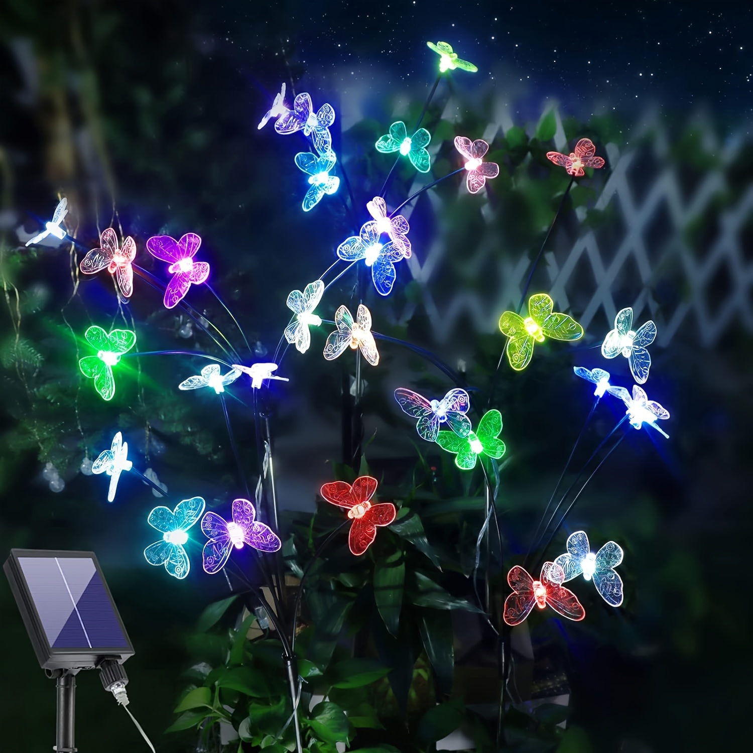 

4 Pack, Rgb Type C Charging Butterfly Lights, Colorful Changing Solar Outdoor Lights, Solar Firefly Lights Waterproof For Patio, Flower Beds, Backyard, Lawn, Fence, Walkway Decoration