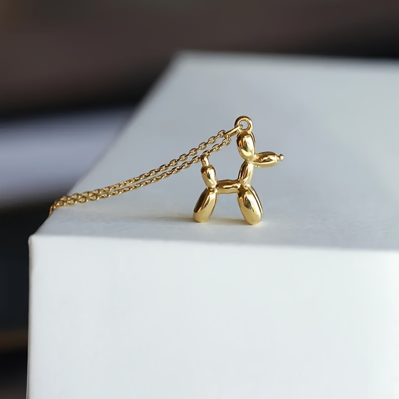 

A Trendy New Minimalist Stainless Steel Balloon Dog Pendant Necklace For Girls