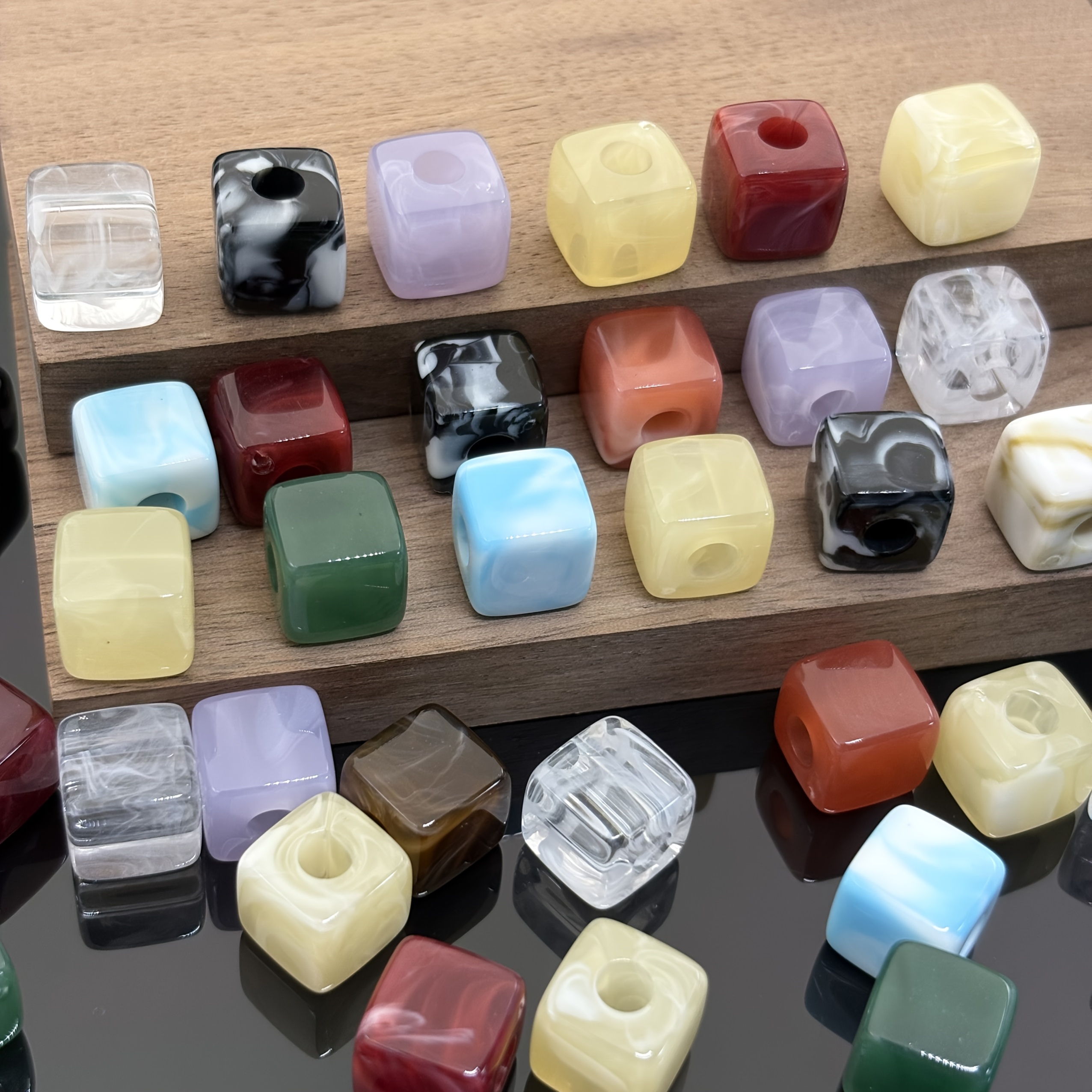 TEMU 15 Stk. 10 mm hochwertige farbige Perlen – Acryl-DIY-Loseperlen – Schmuckzubehör – Kunstwerk – Bastel- Nähzubehör – Dekoperlen – handgefertigtes