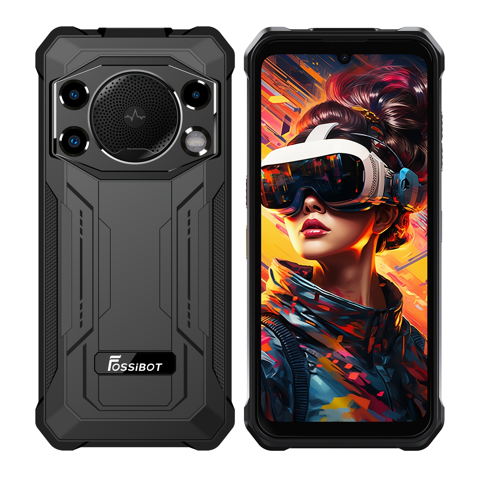 TEMU Fossibot F110l Rugged Smartphone 15 10000mah Large Battery 12 Gb 128 Gb/1 Tb Storage 126 Db Speaker 6.745-inch Large Display 50 Mp Camera /ip69k