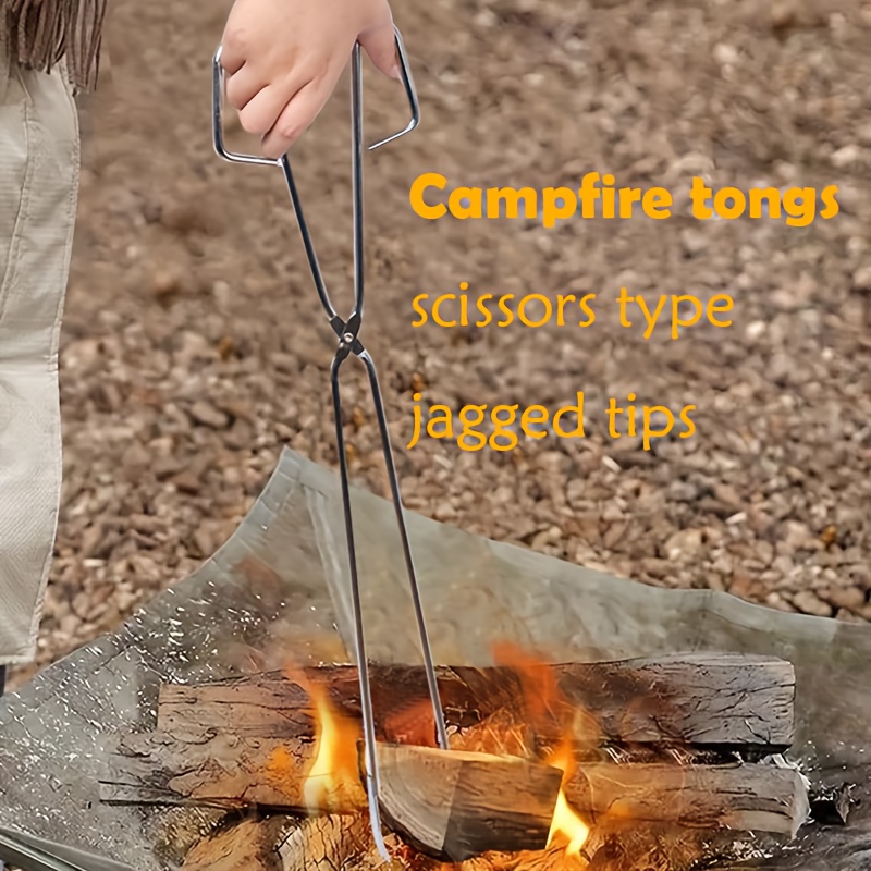 

Versatile Iron Fireplace Tongs - Metal Log Grabber For Campfires, Bonfires & Wood Stoves - Outdoor Camping & Bbqs, Charcoal, Indoor Fireplace Tools